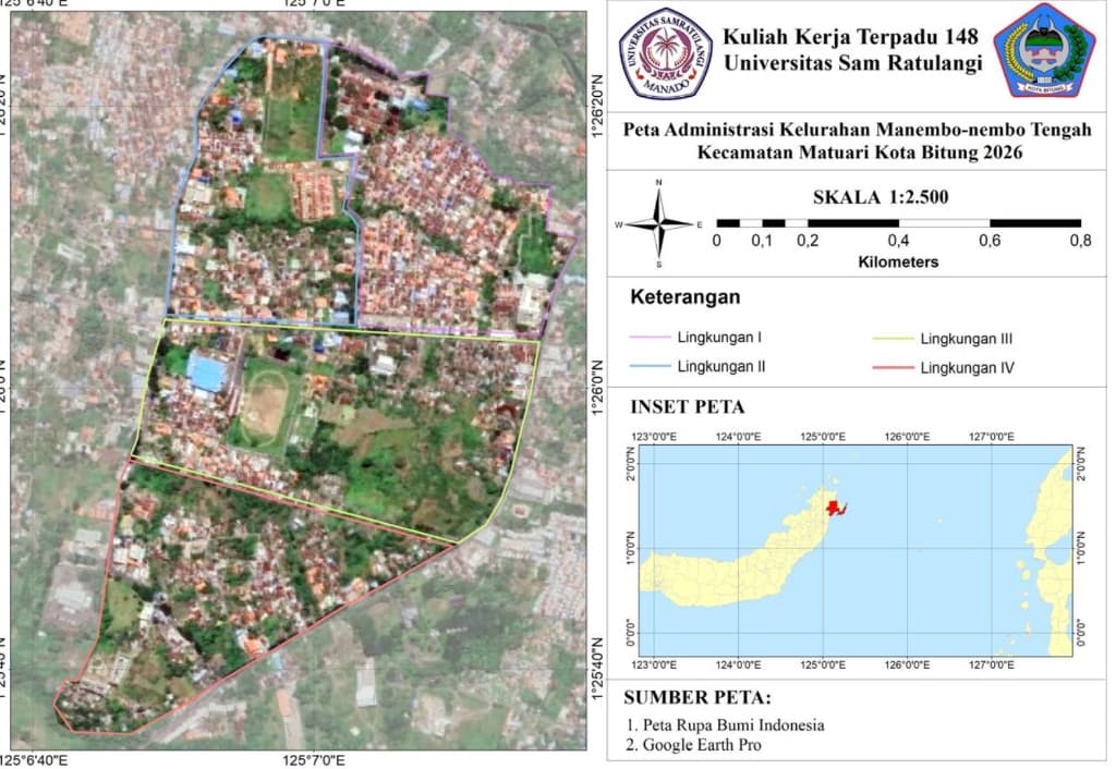 Peta Administrasi Kelurahan Manembo-nembo Tengah